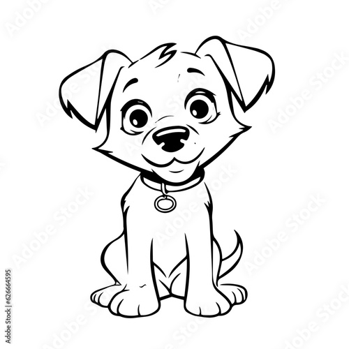 cute puppy doodle illustration