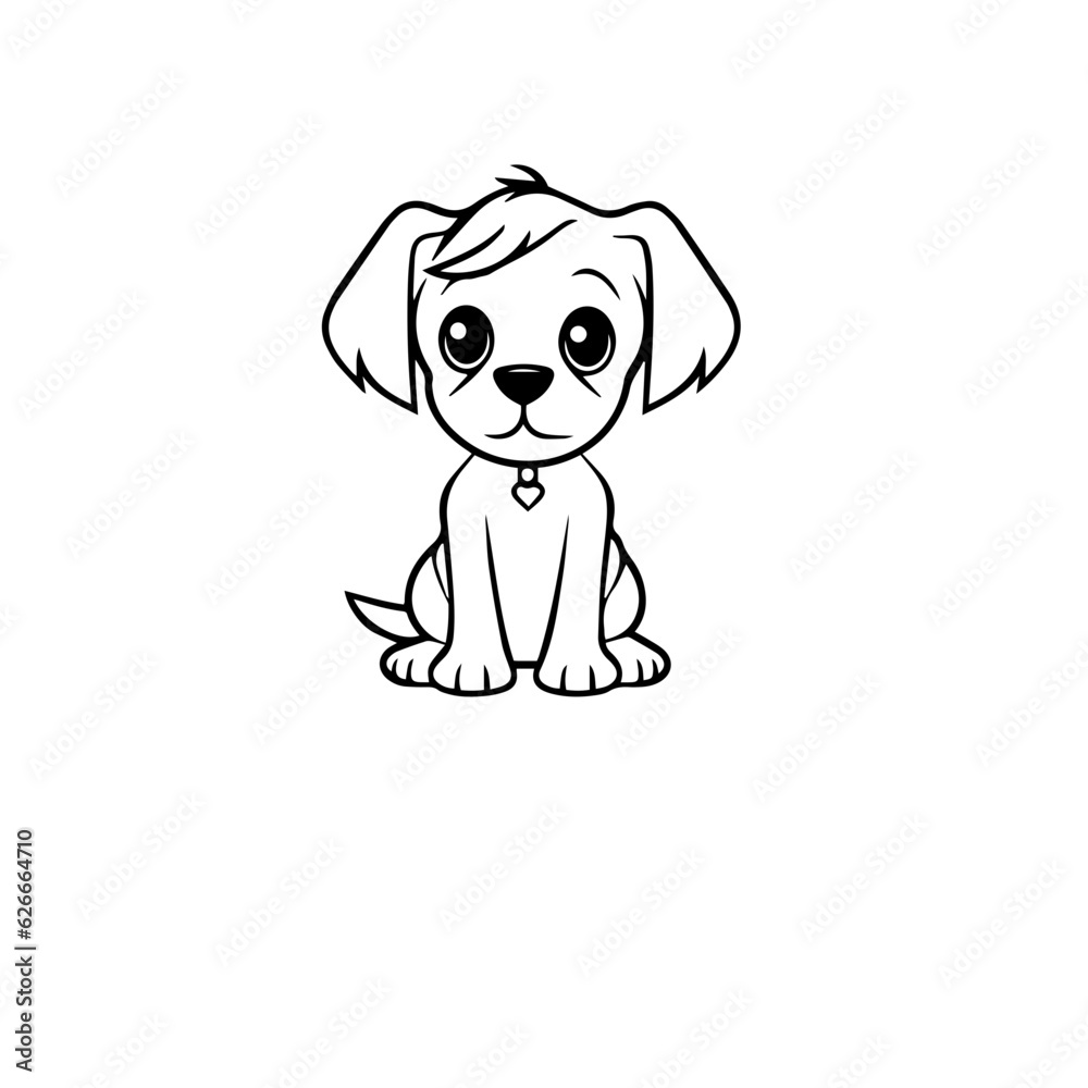 Fototapeta premium cute puppy doodle illustration