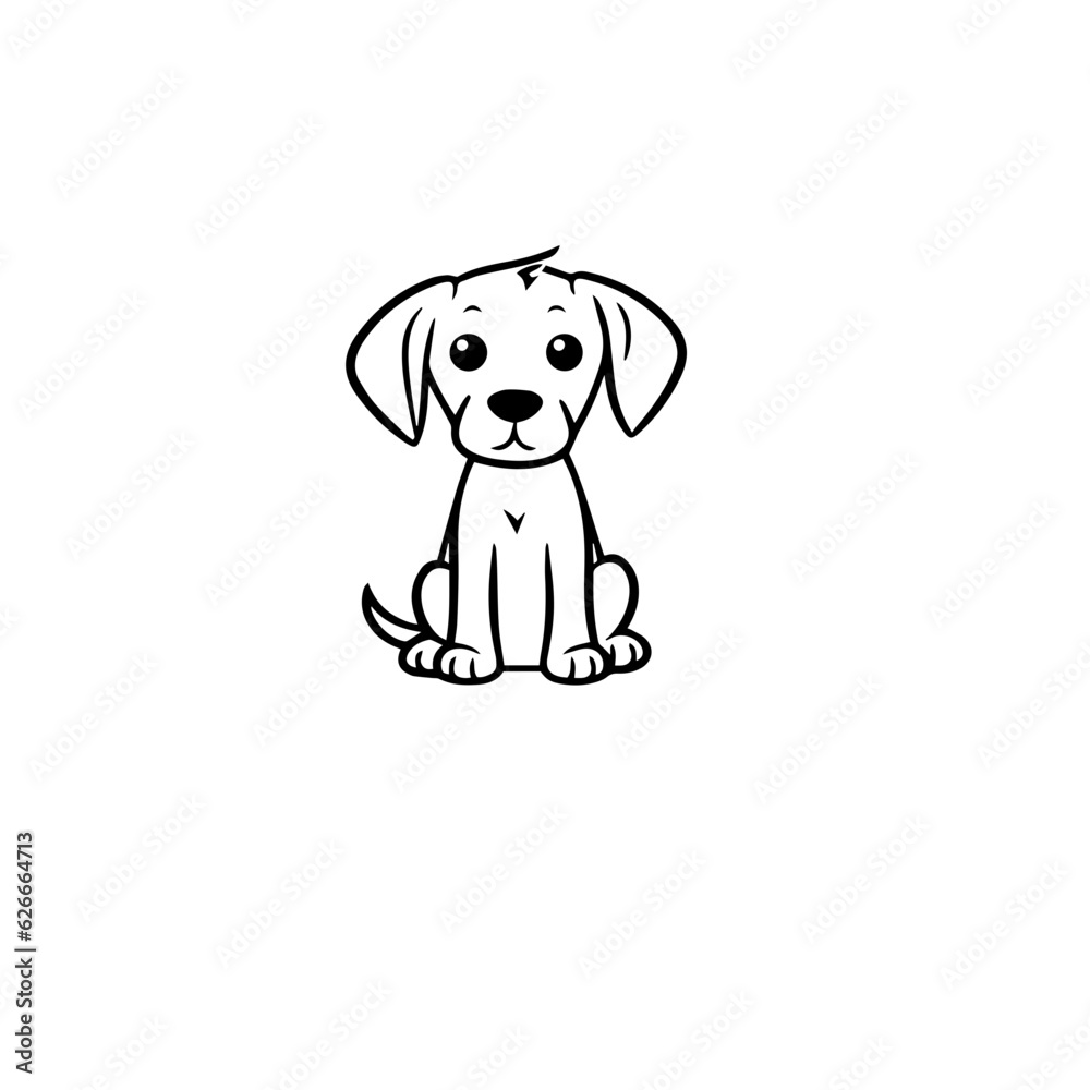 Fototapeta premium cute puppy doodle illustration