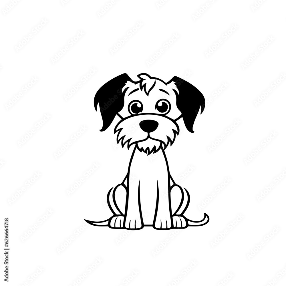 Fototapeta premium cute puppy doodle illustration