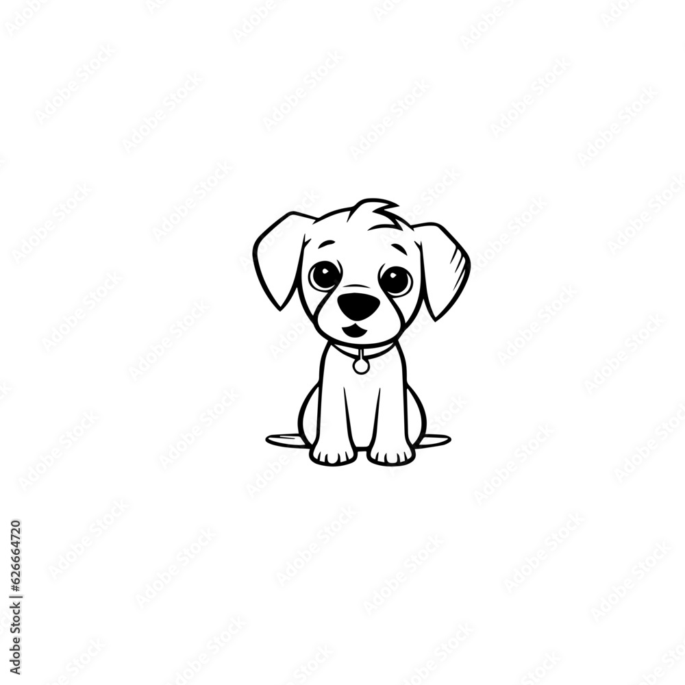 cute puppy doodle illustration