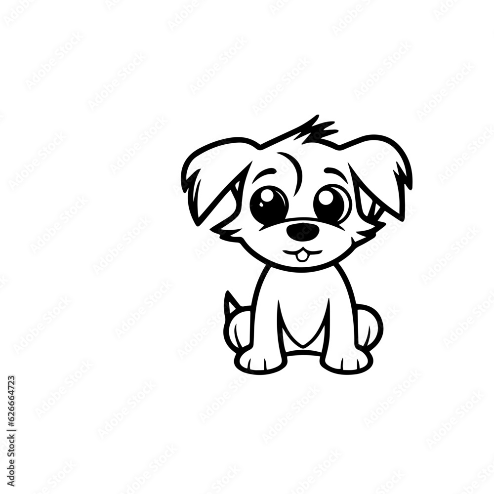 Fototapeta premium cute puppy doodle illustration