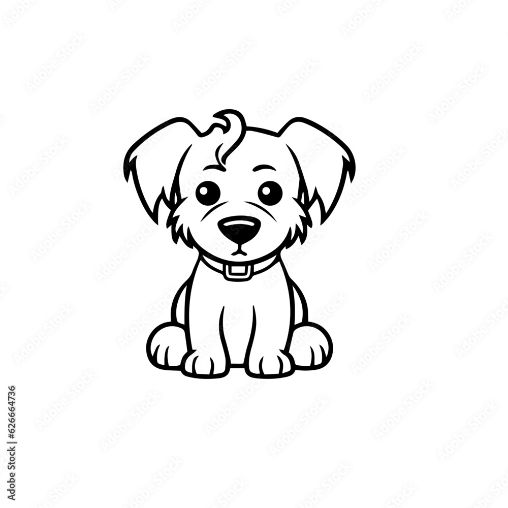 Obraz premium cute puppy doodle illustration