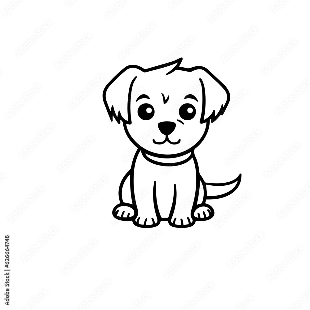 Fototapeta premium cute puppy doodle illustration