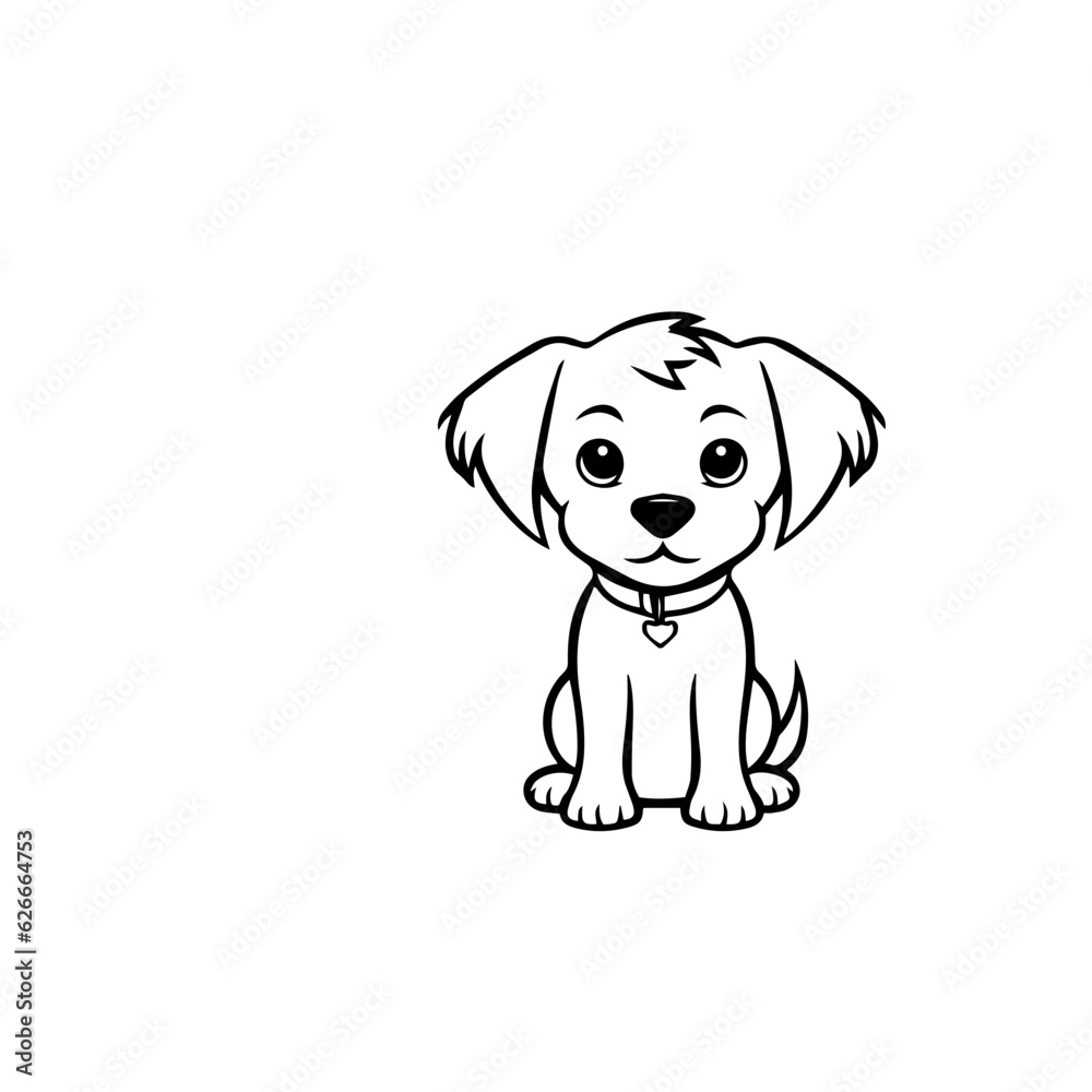 Fototapeta premium cute puppy doodle illustration