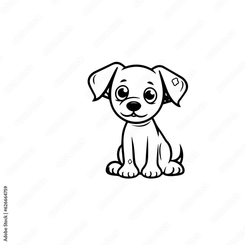 cute puppy doodle illustration