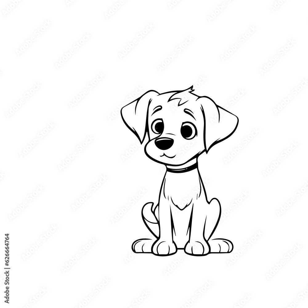 cute puppy doodle illustration