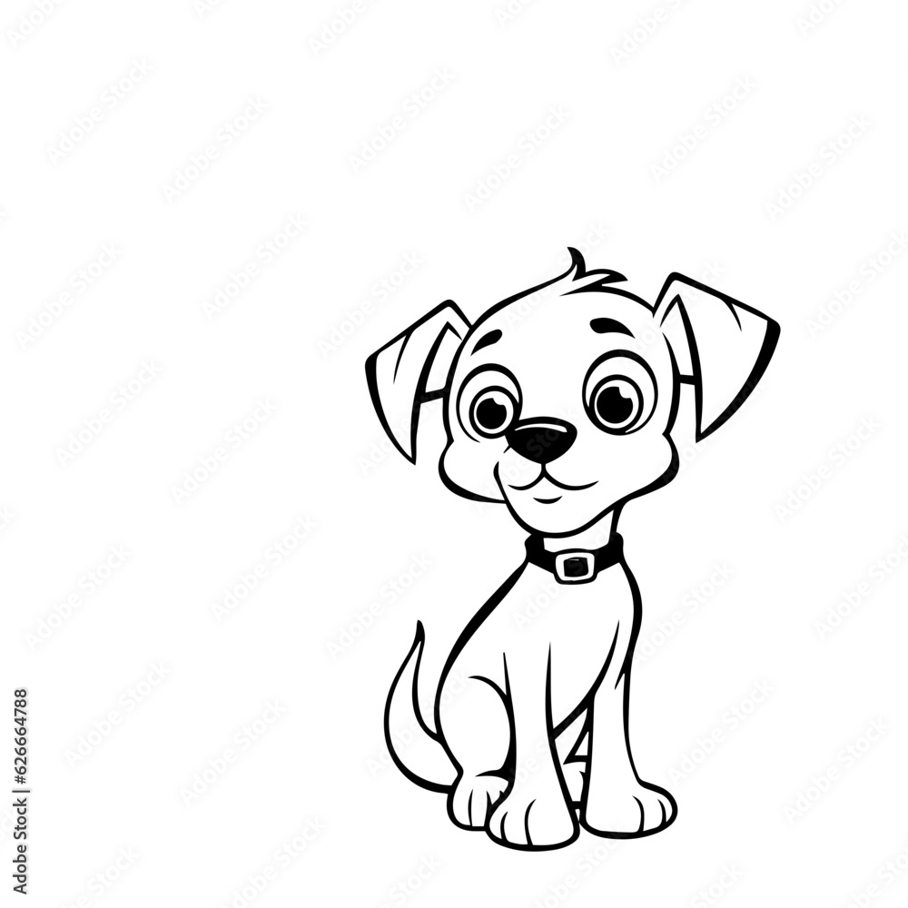 Fototapeta premium cute puppy doodle illustration