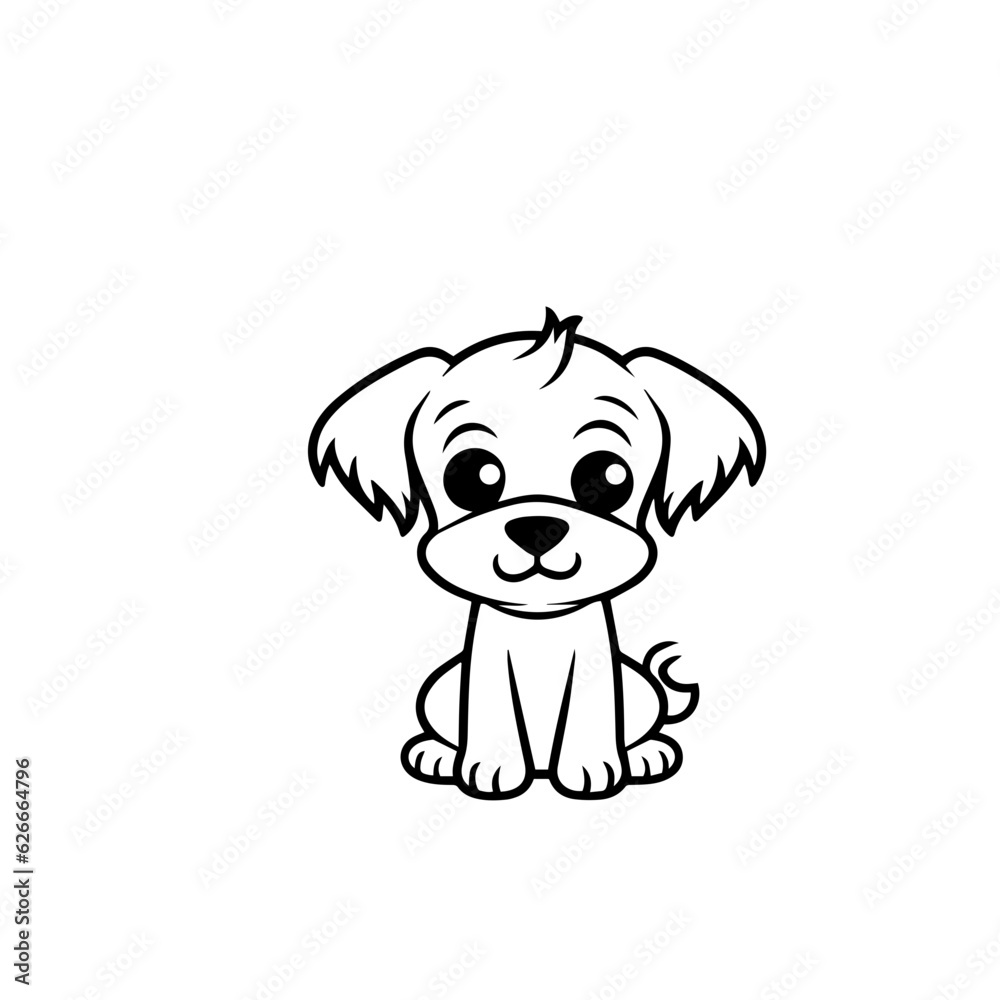 Fototapeta premium cute puppy doodle illustration