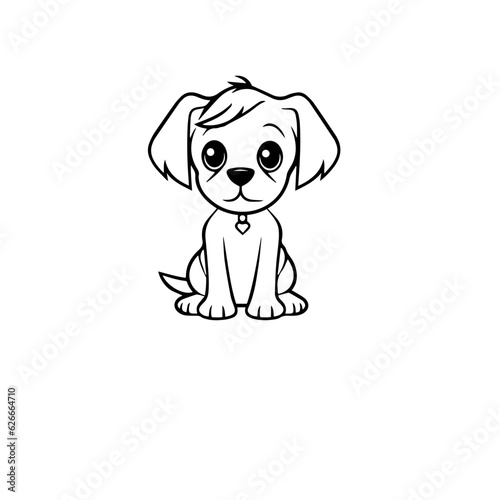 cute puppy doodle illustration