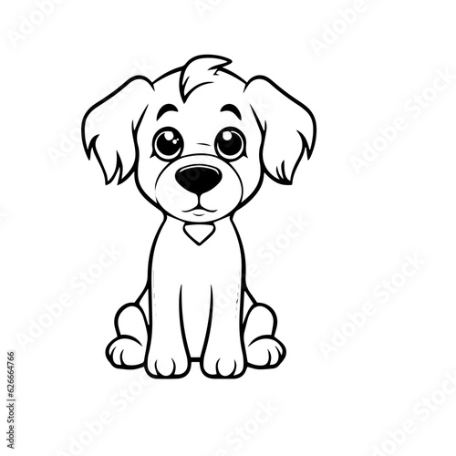 cute puppy doodle illustration