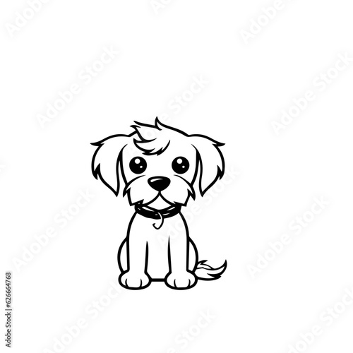 cute puppy doodle illustration