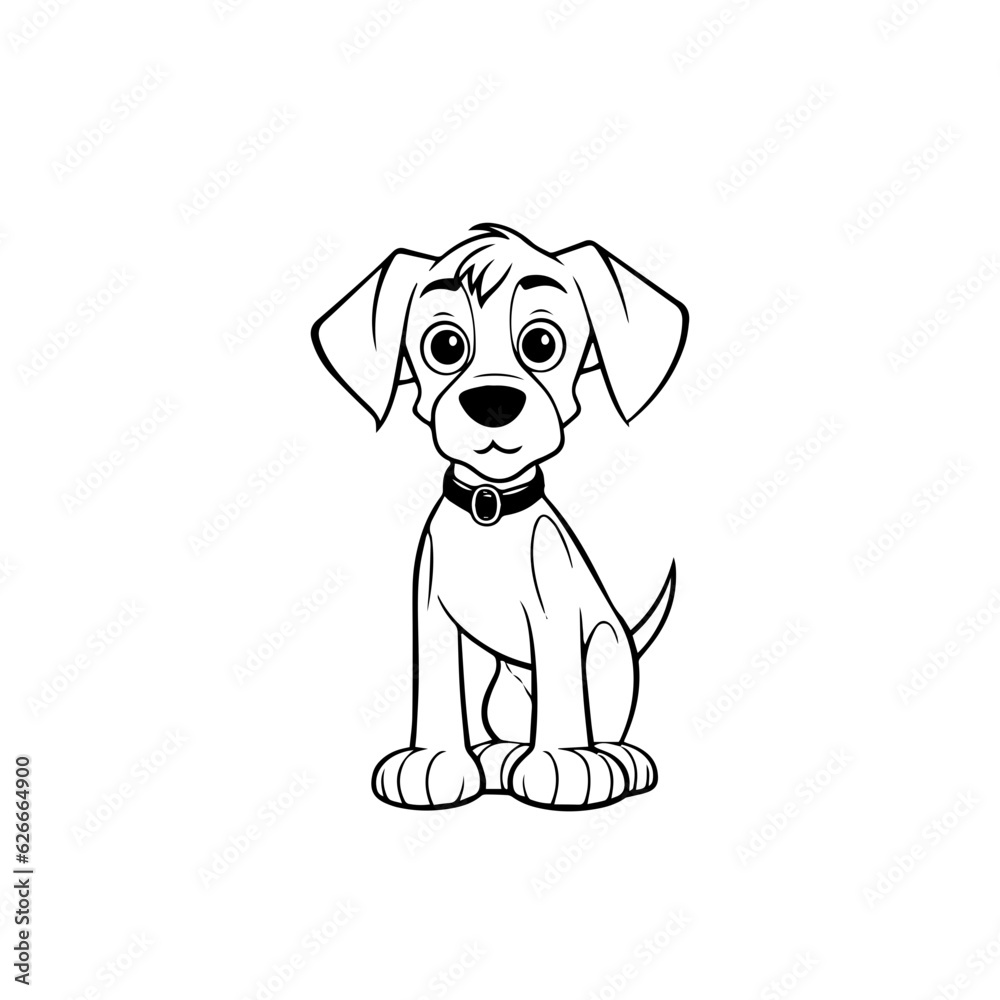 Fototapeta premium cute puppy doodle illustration