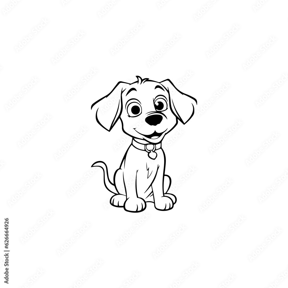 Fototapeta premium cute puppy doodle illustration