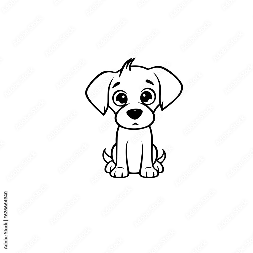 cute puppy doodle illustration