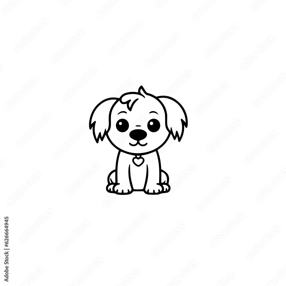 Obraz premium cute puppy doodle illustration