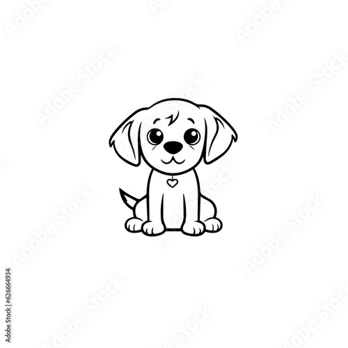 cute puppy doodle illustration