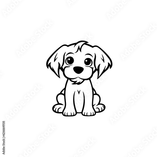 cute puppy doodle illustration