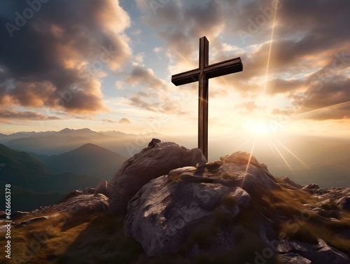 Fototapete Das Kreuz als Zeichen der Liebe und Erlösung im Christentum