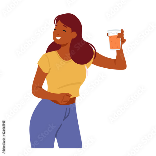 Young Woman Enjoys A Refreshing Beer, Savoring Its Flavors And Embracing The Social Aspect, Cartoon Vector Illustration