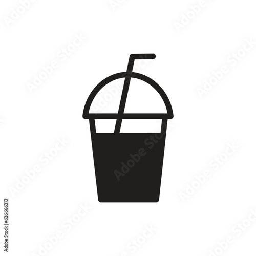 Milkshake drink icon. Glyph version vector sign, logo illustration.