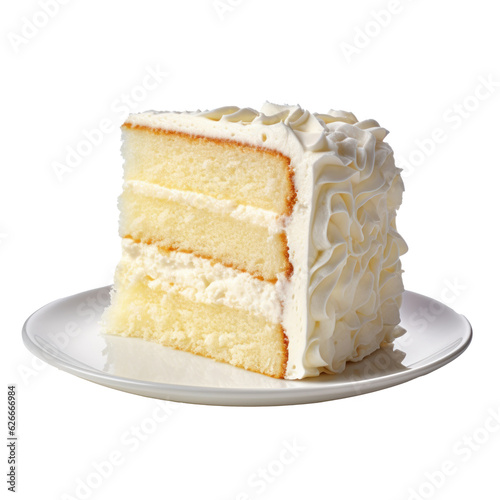 Peace of vanilla cake isolated