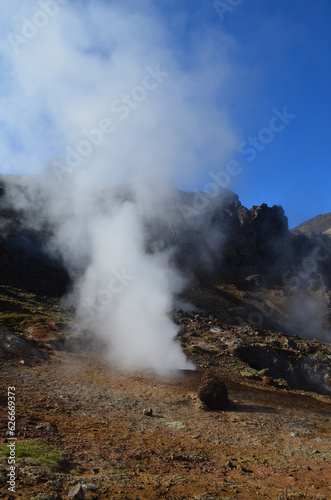 Fumaroles in Hveragerdi Icelands Rugged Active Landsape