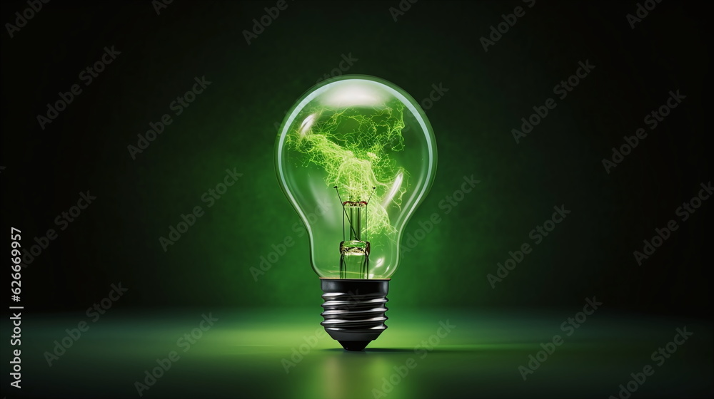 Light bulb with green renewable energy and electric light Light bulb with green renewable energy and electric light