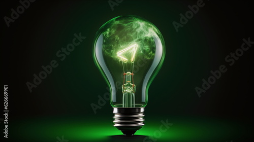 Light bulb with green renewable energy and electric light
