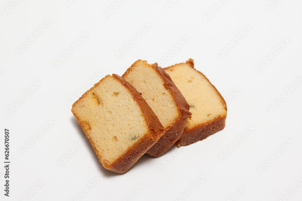 白背景のパウンドケーキ 白背景のパウンドケーキ