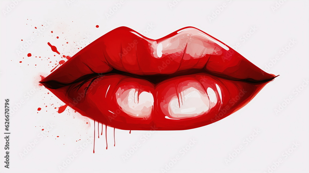 red lips isolated on white red lips isolated on white