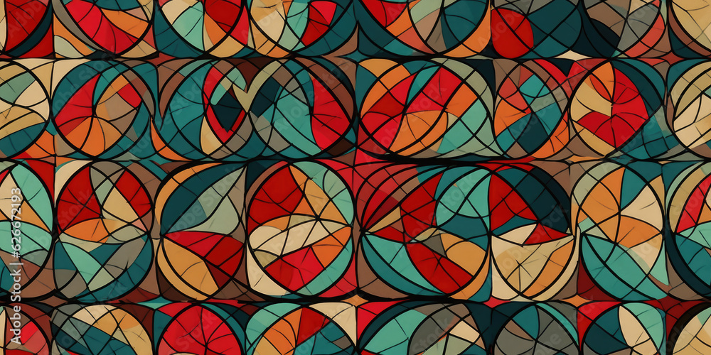 A colorful background with shapes and colors - Generative AI