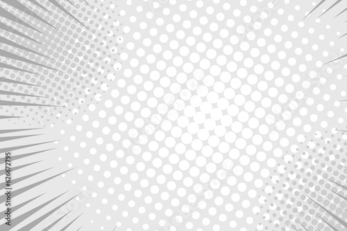 Vector background in comic book style with sunburst rays and halftone gradient. Retro pop art design.