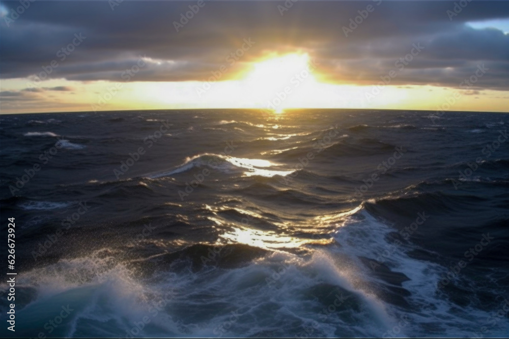 Obraz premium Power of the ocean - Generative AI
