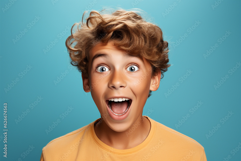Teenager child boy with shocked facial expression. Teenager child boy with shocked facial expression.