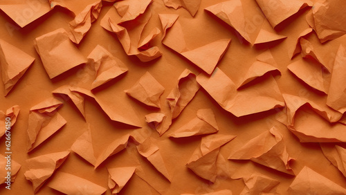 Crumpled Paper Texture, Orange | AI Generated