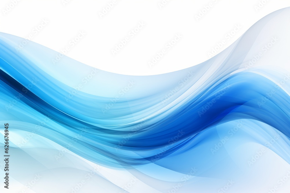 Ethereal blue abstract wave of light, generative AI Ethereal blue abstract wave of light, generative AI