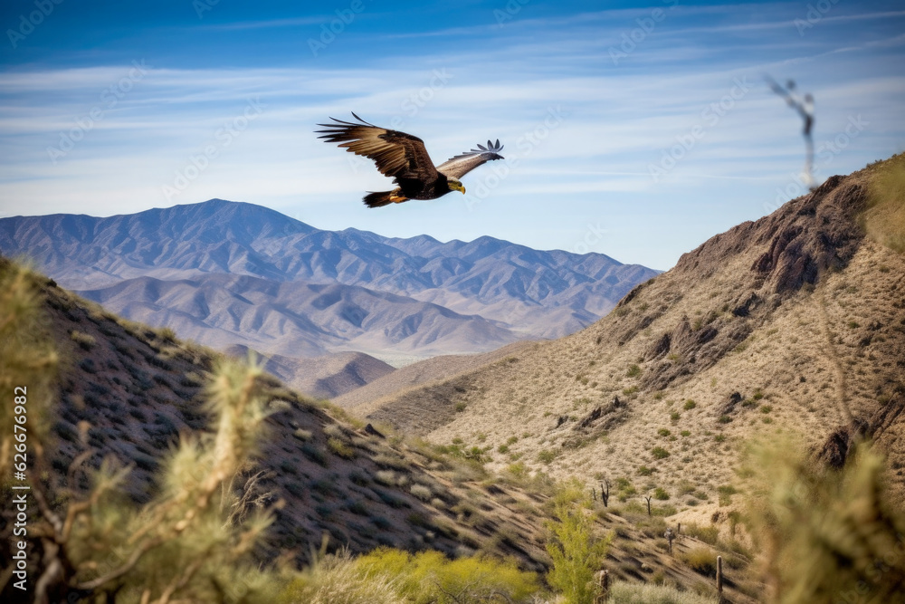 Fototapeta premium A lone eagle - Generative AI