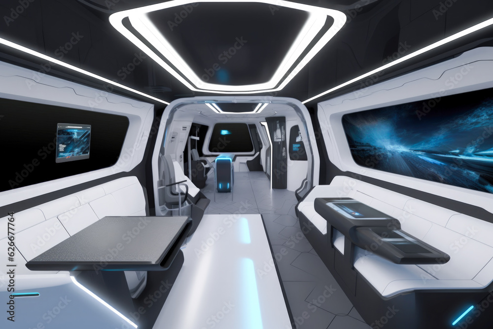 Fototapeta premium Interior of an ultra modern house - Generative AI