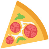 A yummy pizza flat icon, fast food 
