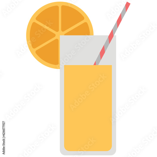 An icon of lemonade designed in flat style 