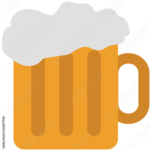 A captivating flat icon design of beer mug 