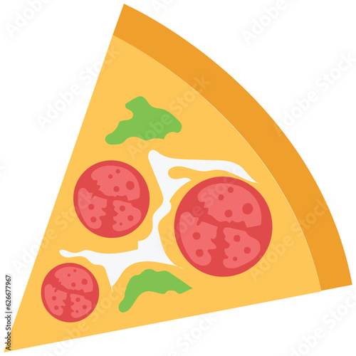 A yummy pizza flat icon, fast food 