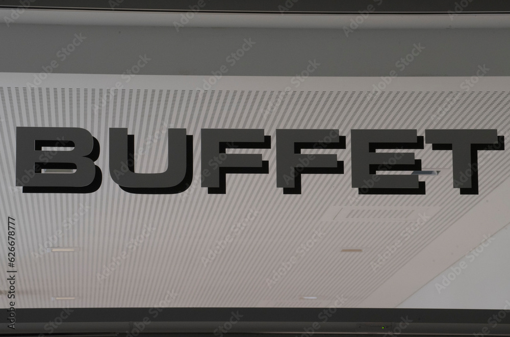 Grey buffet sign on white background Grey buffet sign on white background