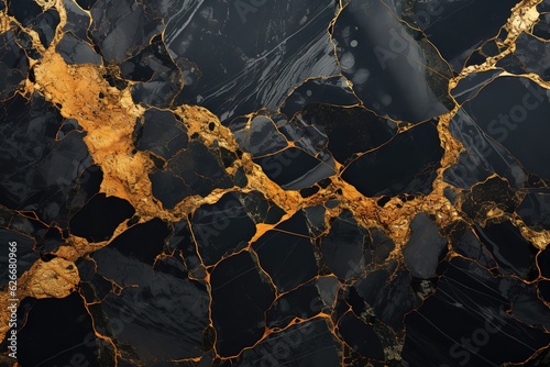 Portoro Gold marble tiles, known for their deep black background and golden veins