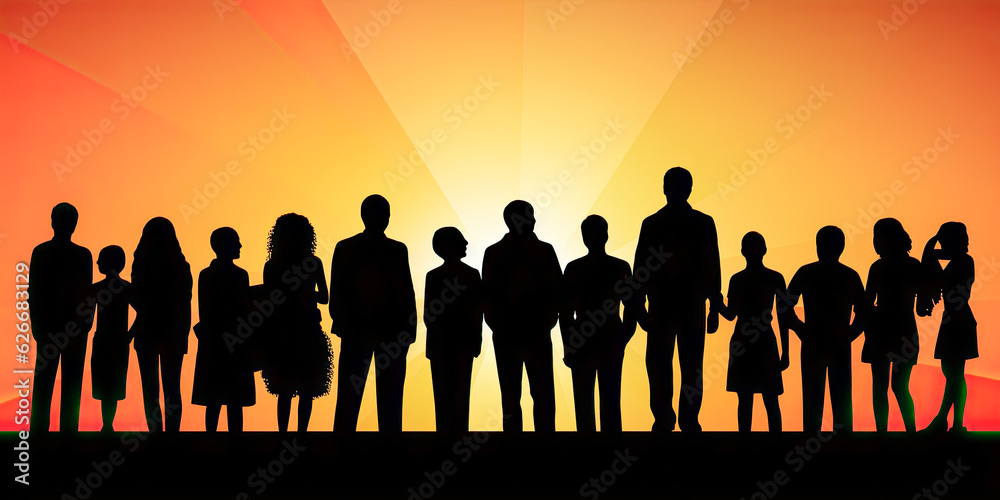 Group of people outdoor - Generative AI Group of people outdoor - Generative AI