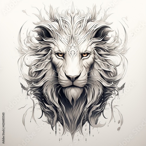 Lion animal wildlife abstract, AI generated image