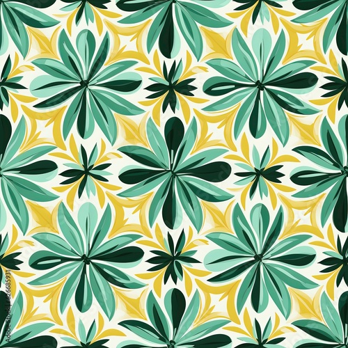 Seamless pattern with decorative flowers in retro style. Vector illustration. Tile
