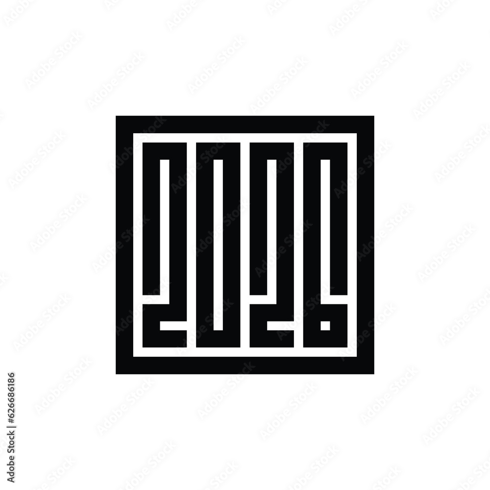 2026 Happy new year logo text design, black on white background - Vector 2026 Happy new year logo text design, black on white background - Vector