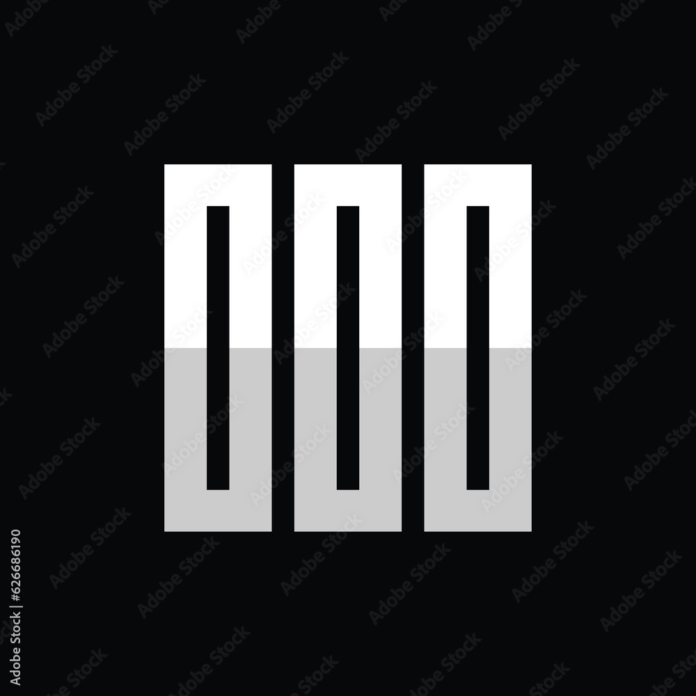 Number 000 logo design template, triple zero monogram logo, square shape symbol vector Number 000 logo design template, triple zero monogram logo, square shape symbol vector